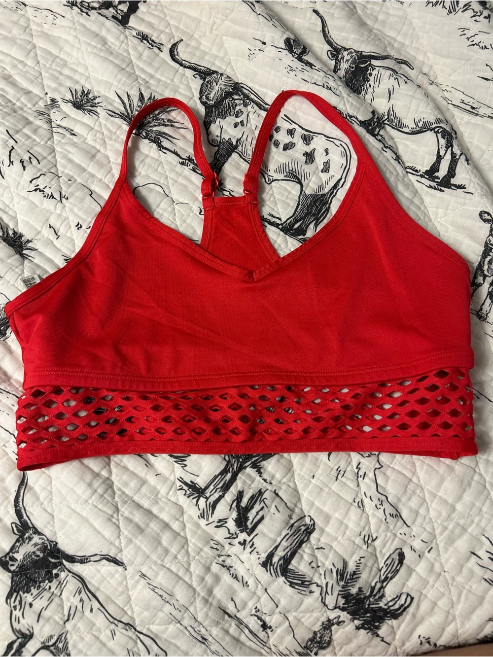 Victoria's Secret Red Racerback Bralette with Mesh Hem
